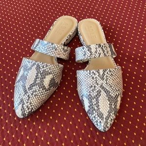 Able Faux snakeskin mules